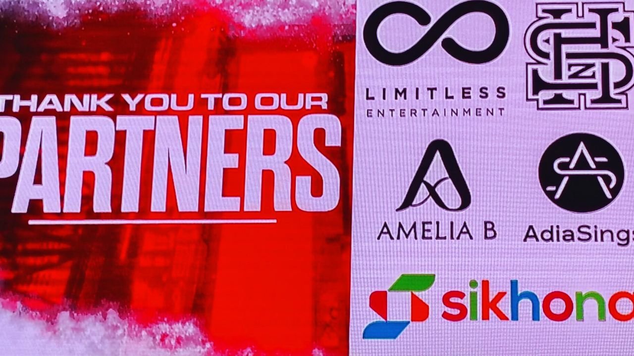 Display of sponsor logos with a “Thank you to partners” message.